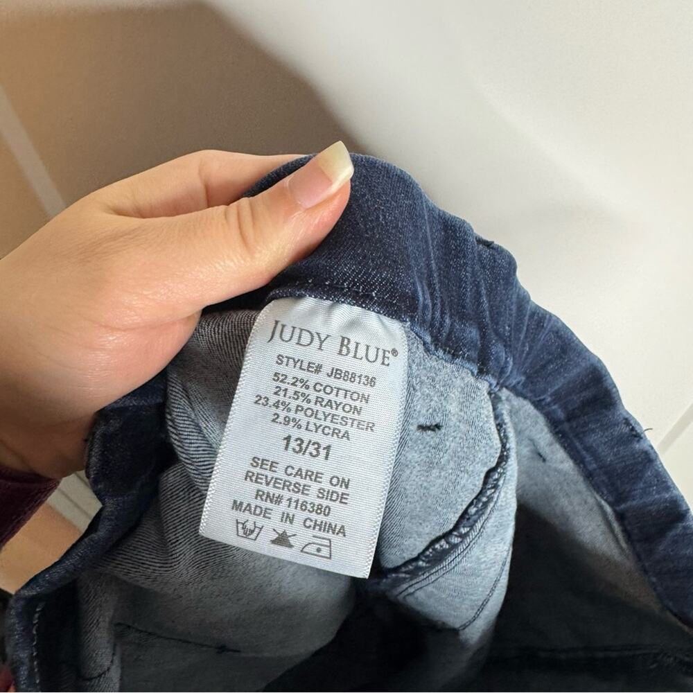 Judy Blue Pull On Super Flare Dark Wash High Rise Jeans Size 13/31 - Picture 8 of 8